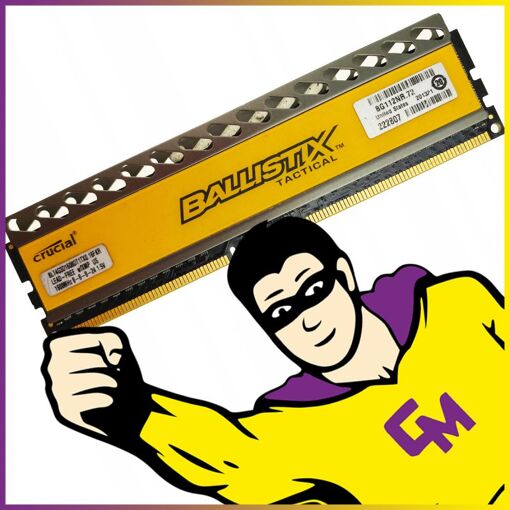 Memoria RAM Crucial 4GB DDR3 (BLT4G3D1608DT1TX0.16FKR, PC3-12800, CL8, 1600 MHz)
