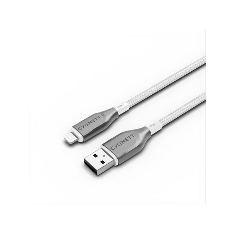 Cygnett Armoured Lightning to USB-A Cable 2.4A 12W, 2m - White