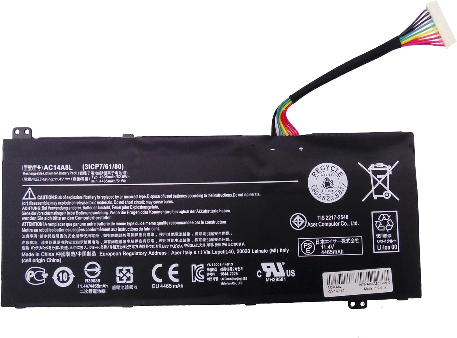 Batería de reemplazo AOAL AC14A8L para la serie Acer Aspire V15 Nitro y V17 Nitro