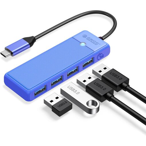 Hub USB C à 4 ports, adaptateur haute vitesse USB 3.0 pour ordinateur portable et autres