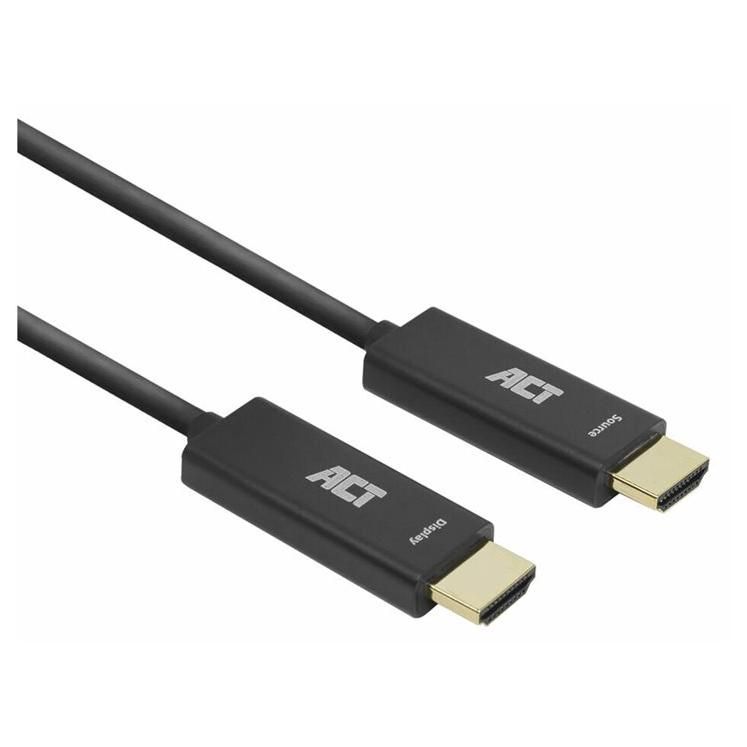 ACT Premium High-Speed HDMI Cable with Ethernet - 90m, Hybrid Copper/Optical Fiber, Black, Halogen-Free, 4K60Hz Support