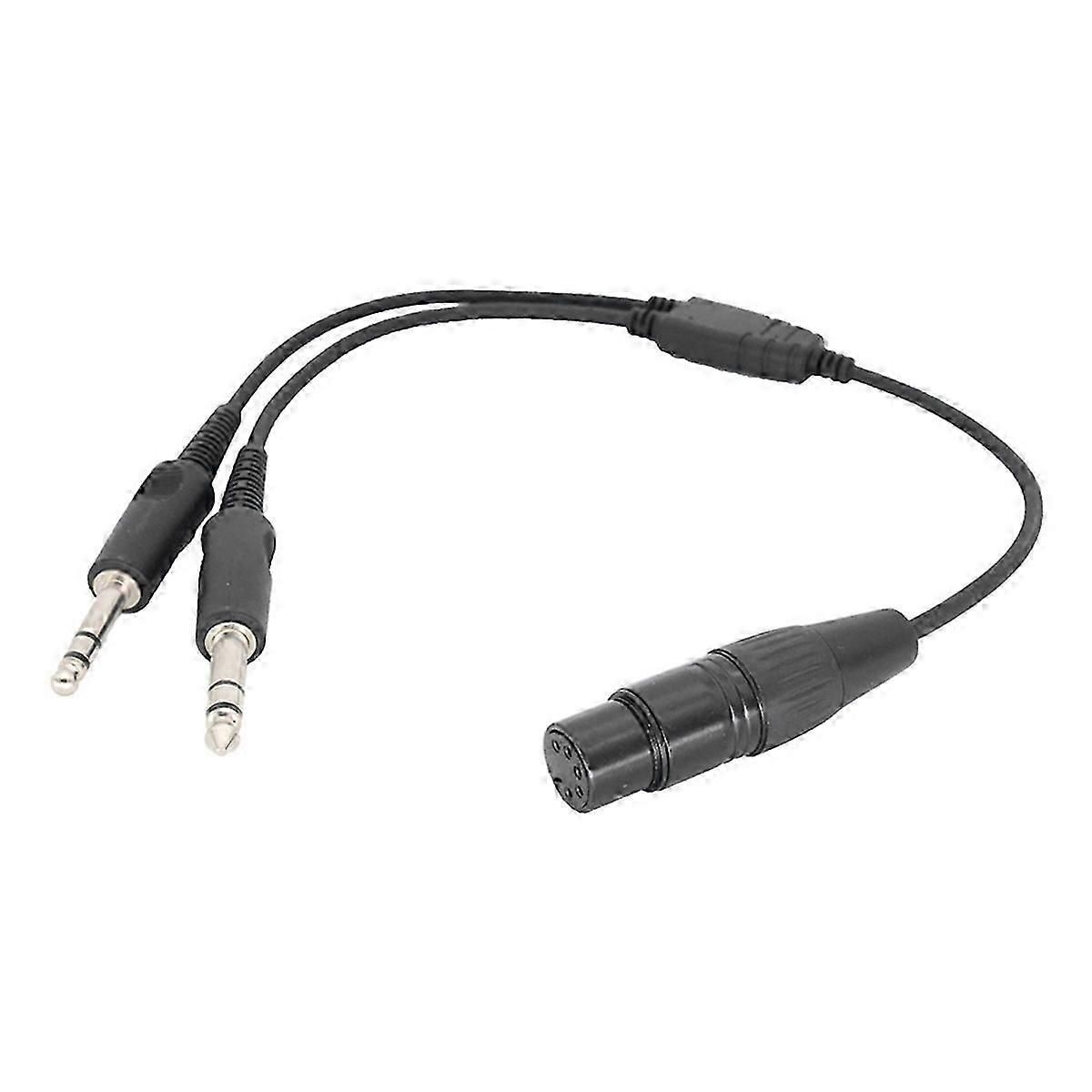 Zhouweishop 5-Pin XLR Aviation Headphone Adapter - Male to Female Splitter for Airbus