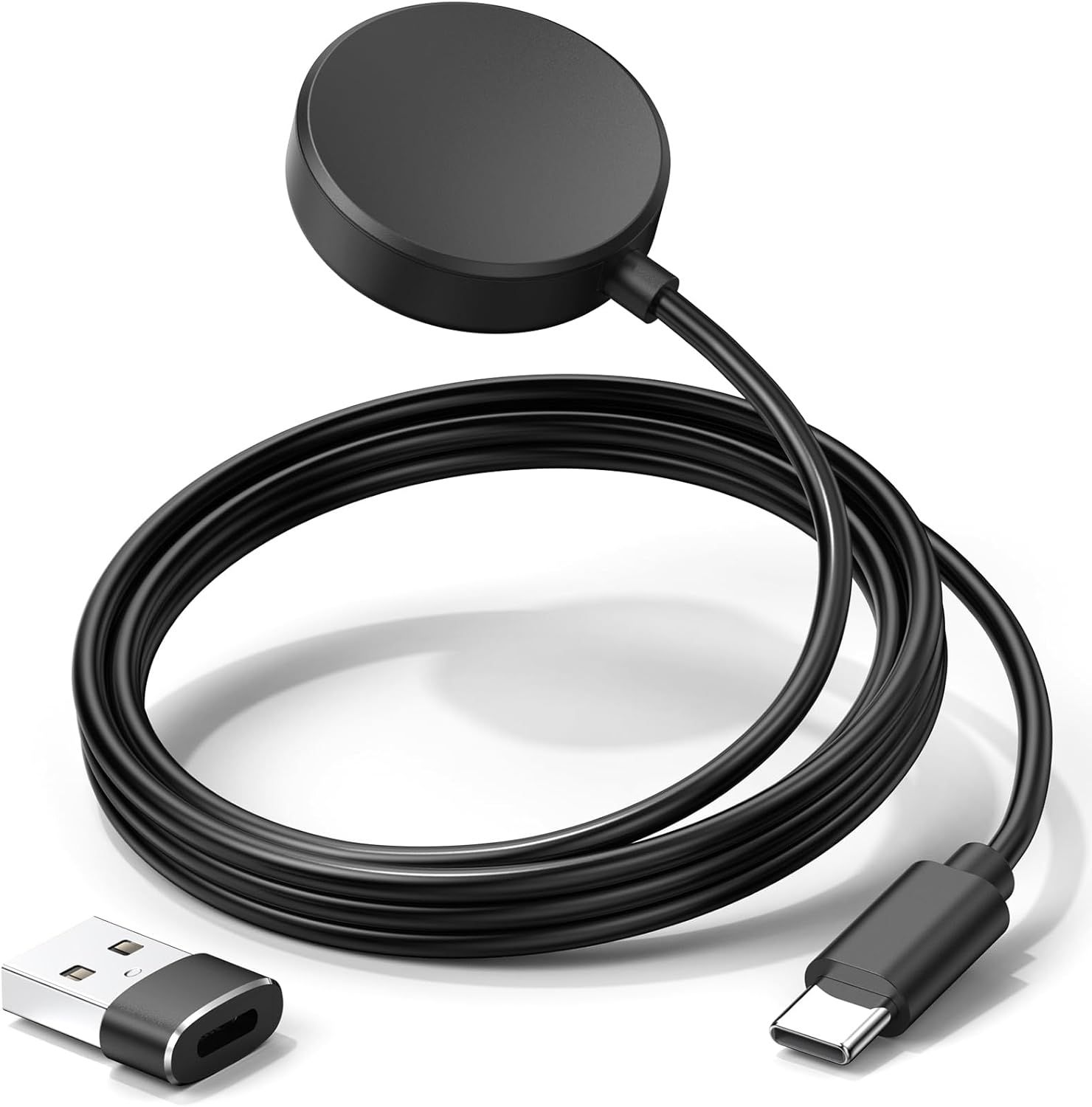 Cargador USB-C TZF para Samsung Galaxy Watch Series, con 1 adaptador Tipo-C a USB (100 cm)