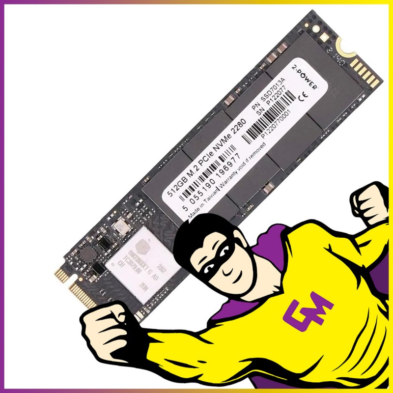 2-POWER SSD7013A M.2 2280 PCIe NVMe 512GB Solid State Drive