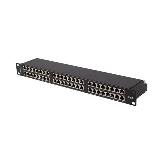 Lanberg 48-Port 1U CAT6 FTP Shielded Patch Panel, Black