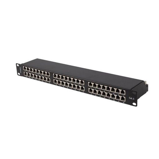 Lanberg 48-Port 1U 19 Cat.5e FTP Shielded Patch Panel, Black
