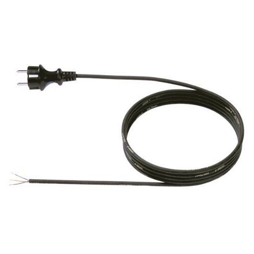 Bachmann H07RN-F3G 250V, 16A, 5m Power Cable, Shaped, Black