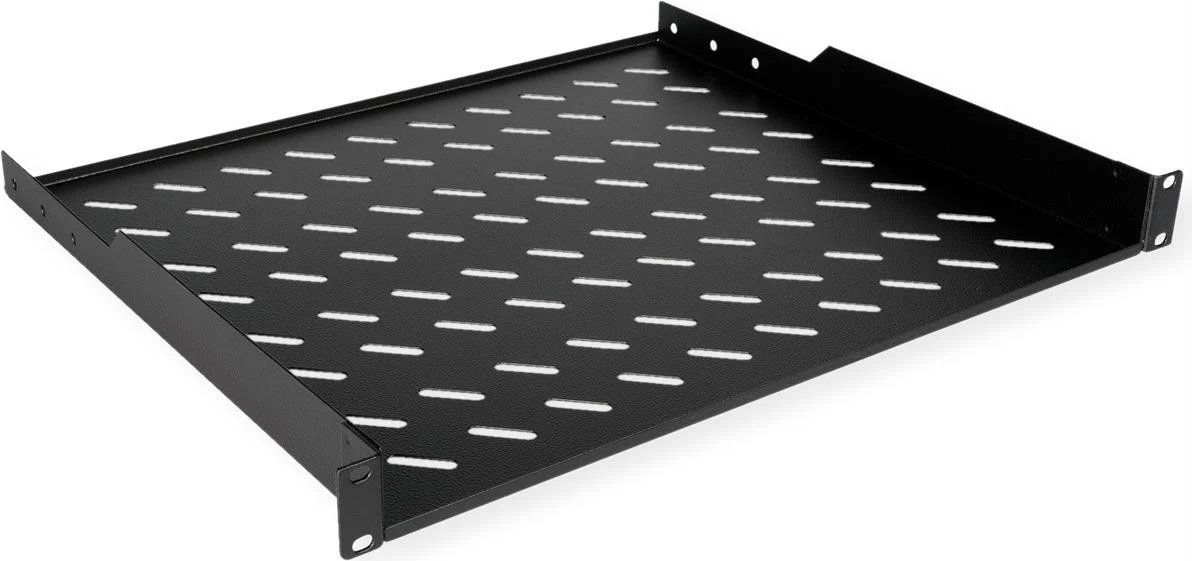 ROLINE 19-Inch Shelf, 1 HE, 400 T, 15kg Load Capacity, Black (26.21.0020)