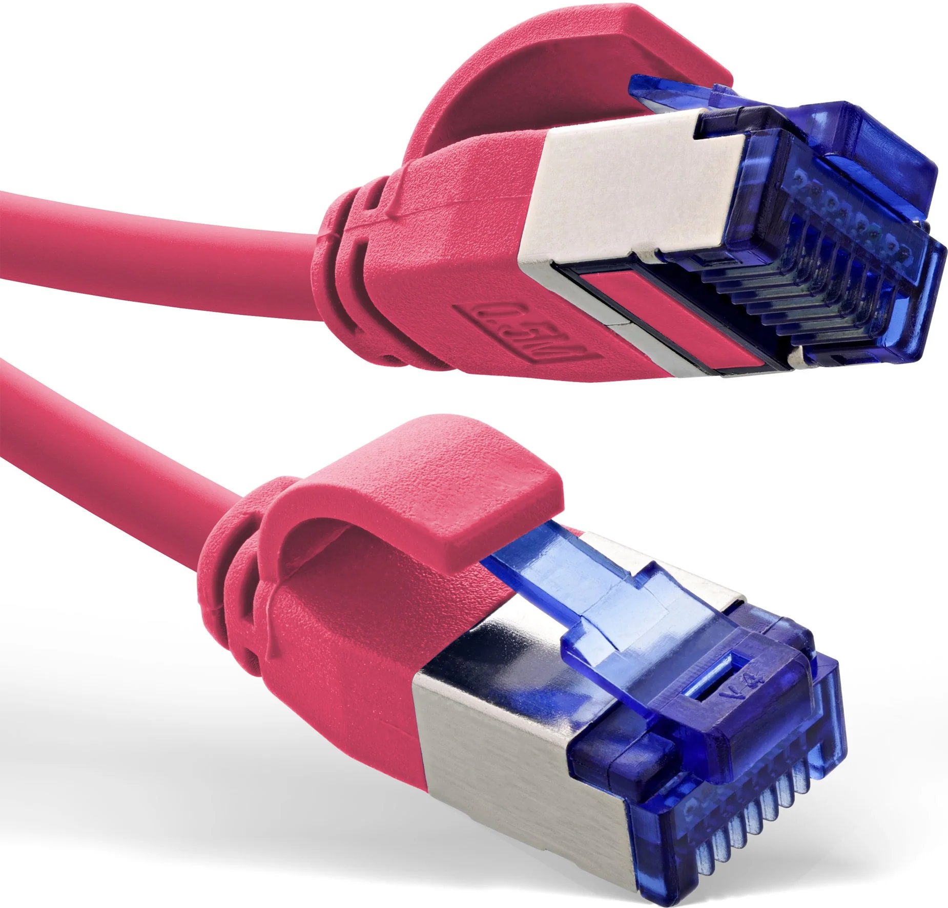 InLine® Slim Cat.6A Patch Cable, PoE, Magenta, 25m (LSZH)