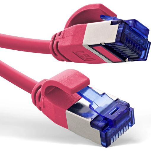 Cable de conexión InLine® Slim Cat.6A, PoE, magenta, 25m (LSZH)