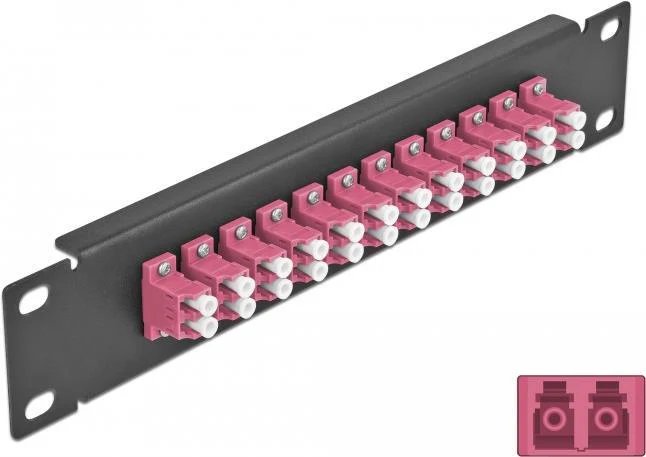 Delock Patch Panel - 12x LC Duplex MM - Black - 1U - 10in (66769)