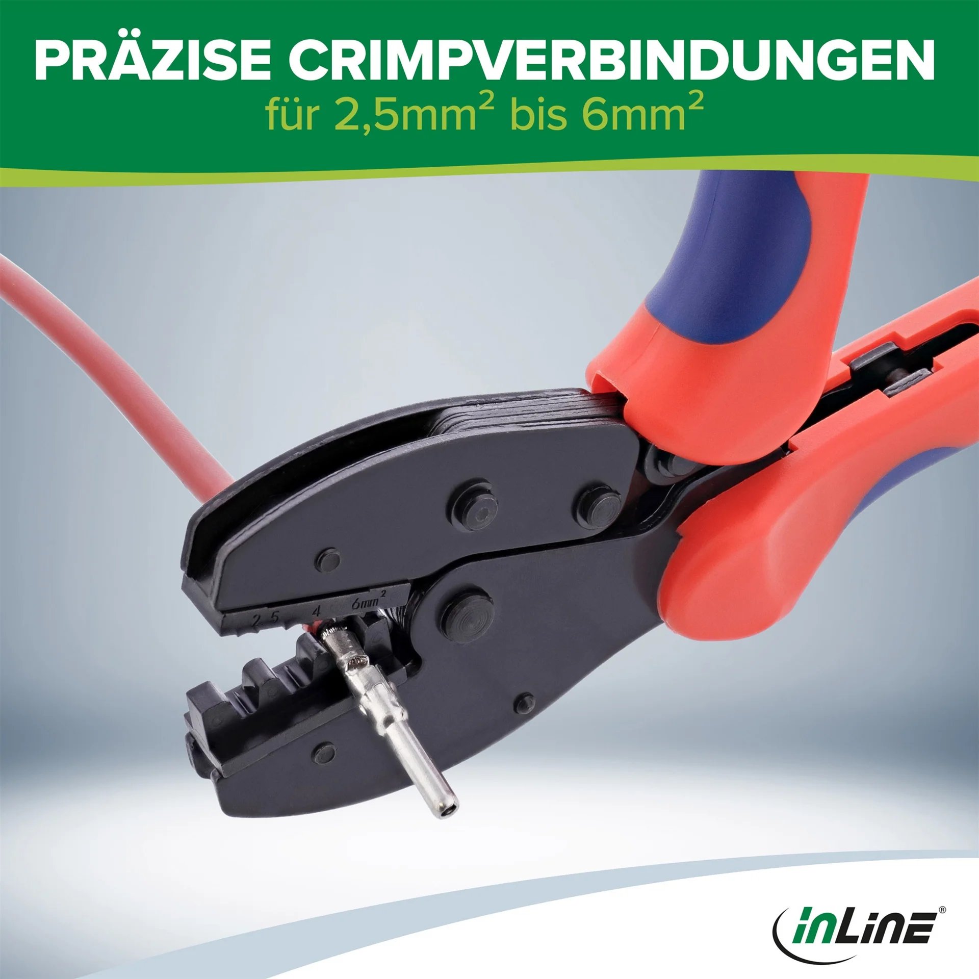 Pinces à crimper InLine pour photovoltaïque solaire (connecteurs PV4, MC4)