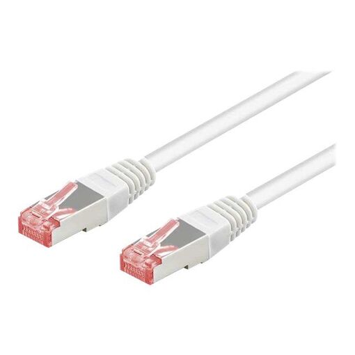 Wentronic Network Cable - 2m, CAT 6, RJ-45 (M) to RJ-45 (M), Shielded Foiled Pair, Halogen-Free, White
