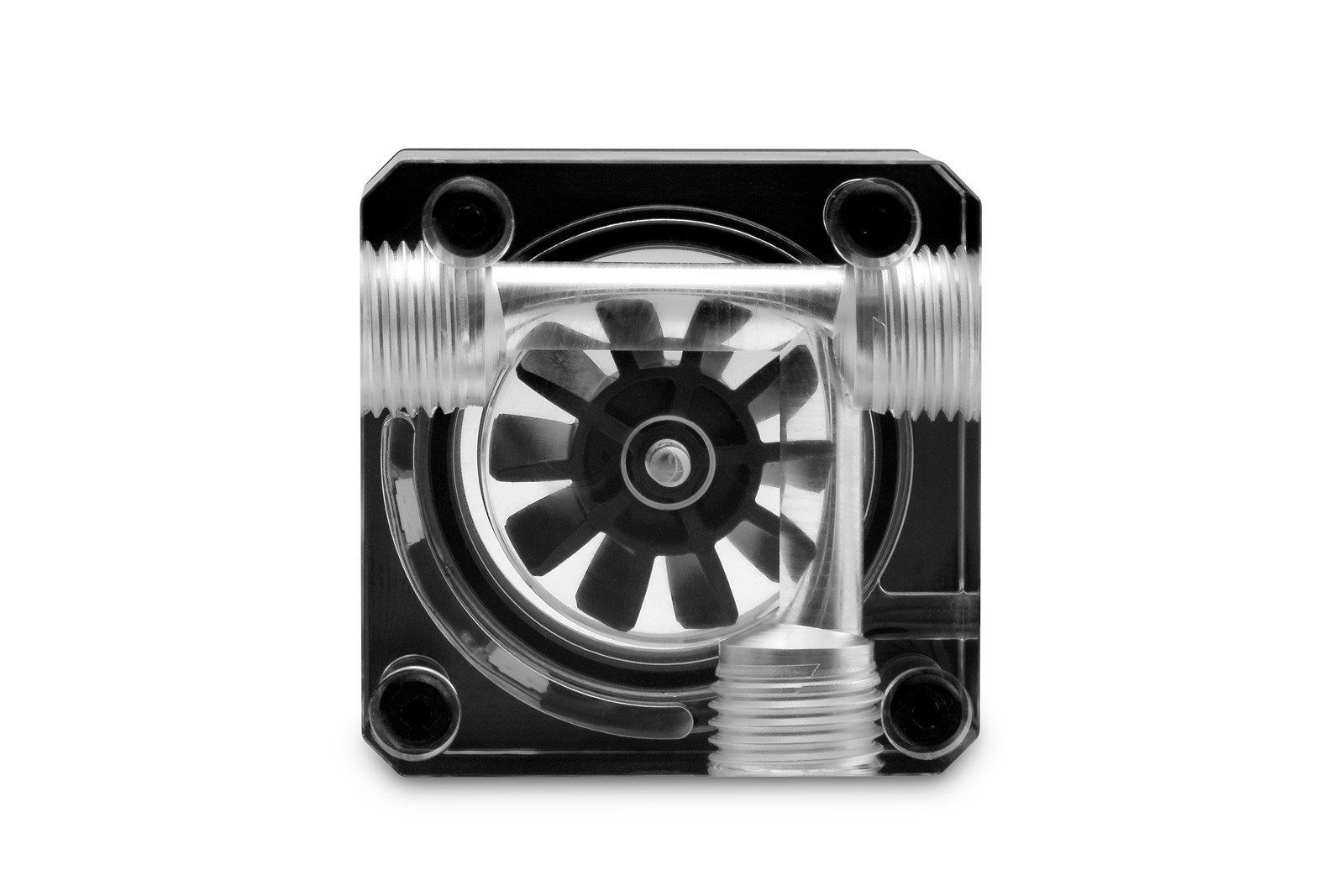 Ek Water Blocks Flow Indicator, 1/4 Fillet Connectors, Black and Transparent