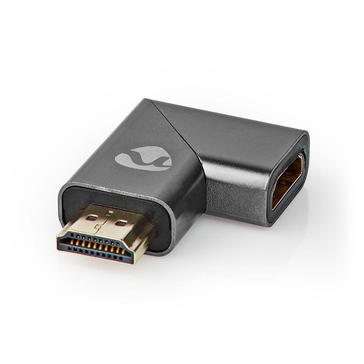 Nedis HDMI Adapter - Right-Angled, Plated Gold, Aluminium