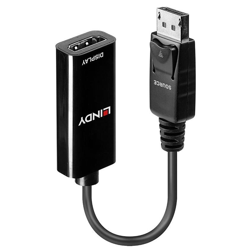 Adaptador de vídeo Lindy - DisplayPort macho a HDMI hembra - Negro - soporte 4K