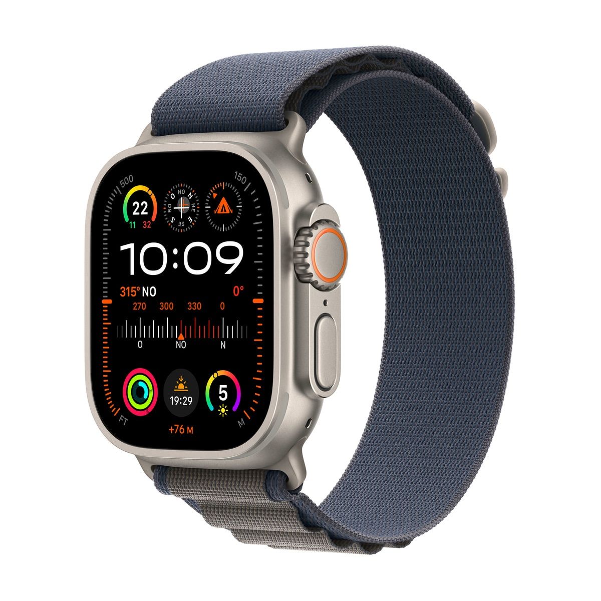 Apple Watch Ultra 2 GPS + Cellular - 49mm Titan Case, Gold - Alpine Blue Loop