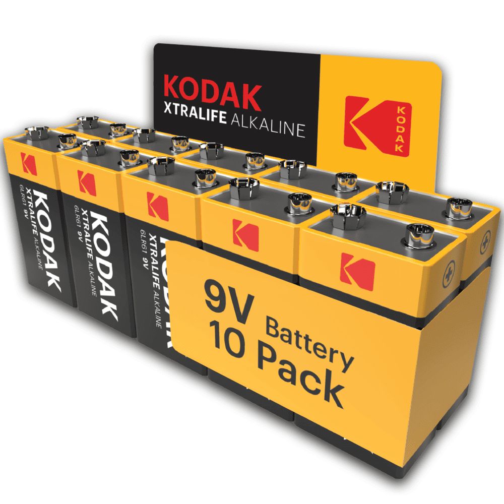 Kodak Xtralife 9V Alkaline Batteries PP3-6LR61 (Pack of 10)