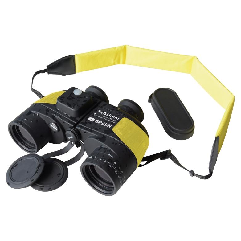 Braun Marine Binoculars 7x, Black and Yellow