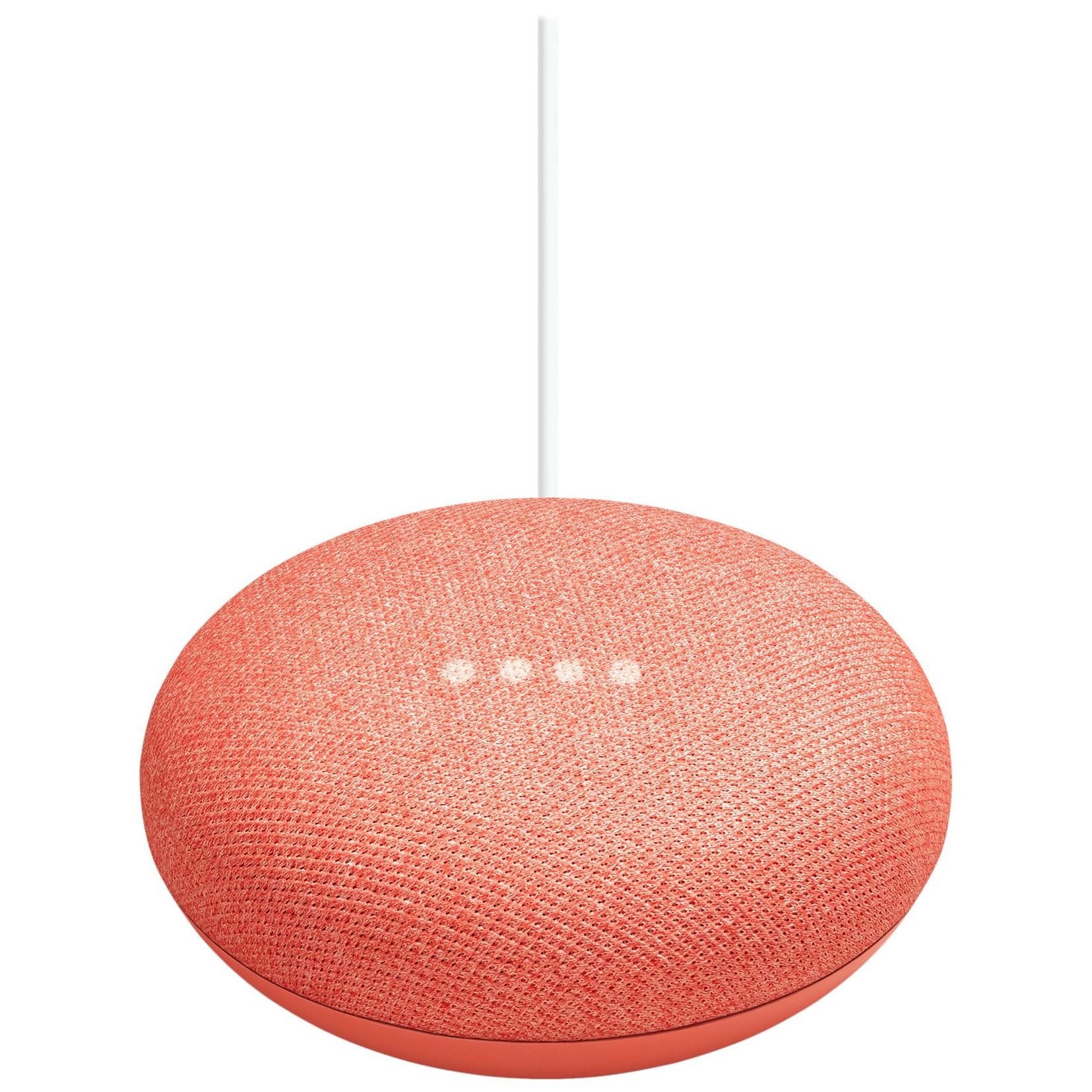 Google Home Mini Smart Speaker - Coral Red