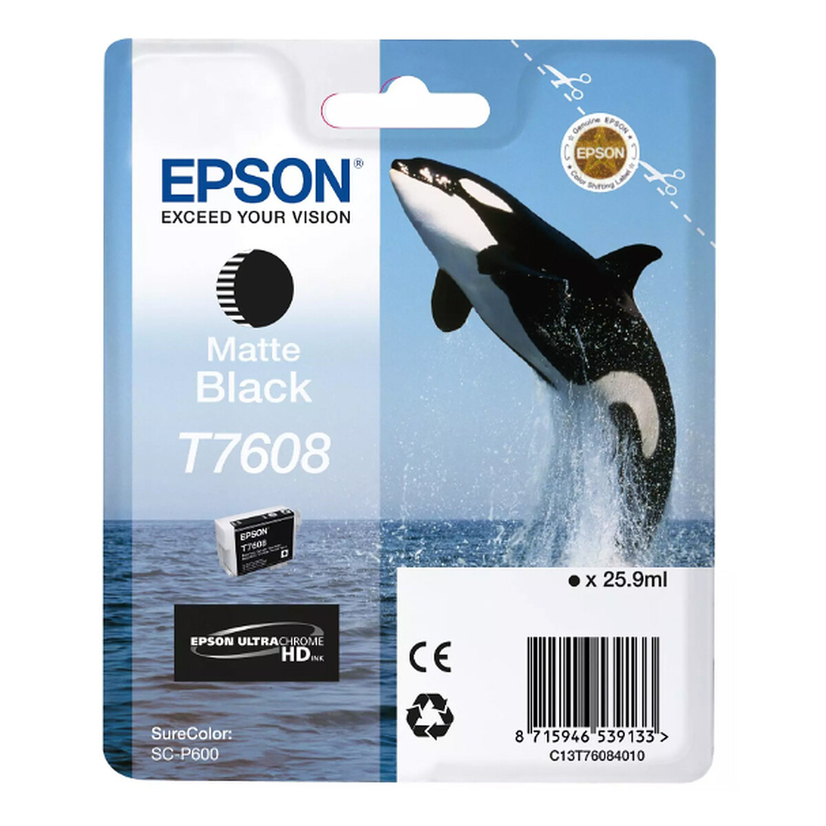 Cartouche d'encre Epson T7608 Noir Mat