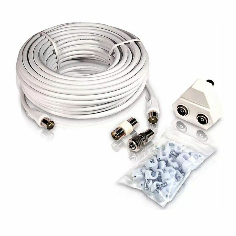 Antena TV Philips Coaxial SWV2209W/10, cable de cobre de 15m