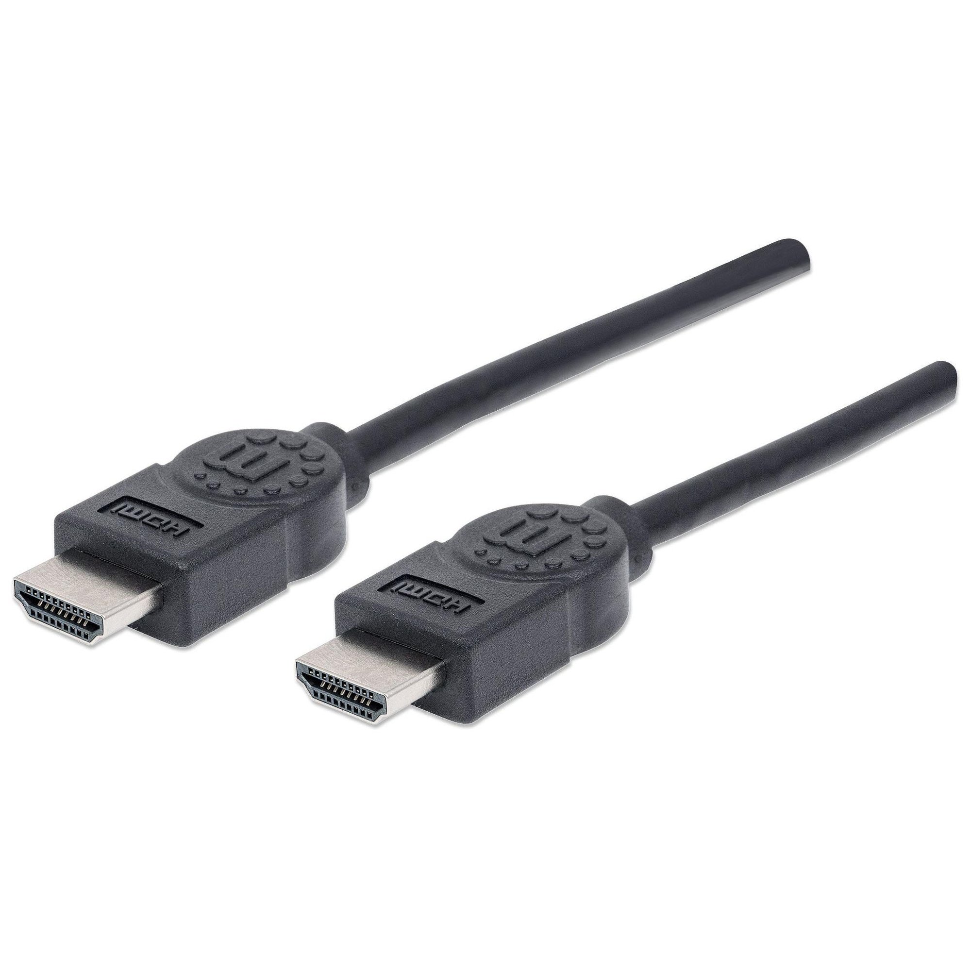 IC Intracom Manhattan HDMI Cable, 4K@30Hz (High Speed), 1.8m, Male to Male, Black, Ultra HD 4k x 2k, Fully Shielded, Gold Plated Contacts, Lifetime Warranty