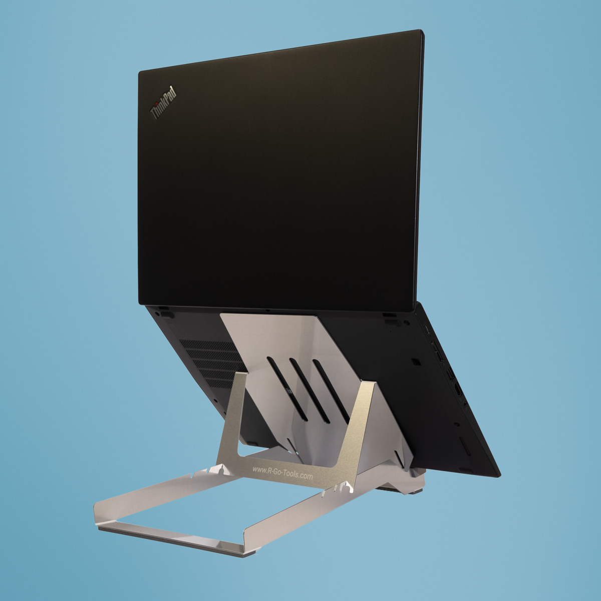 Soporte para portátil R-Go Riser Básico - Soporte para portátil ajustable y plegable, Aluminio