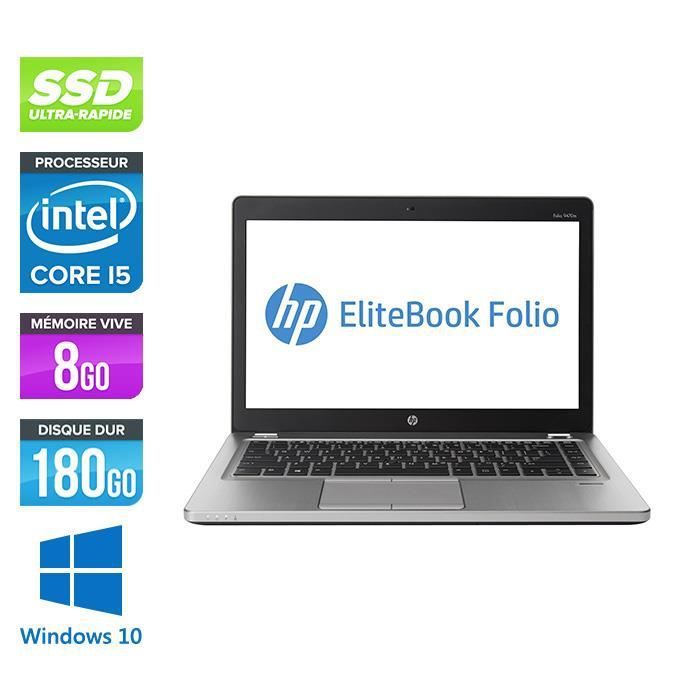 Ordinateur portable HP Folio 9470M - i5 - 8 Go - 180 Go SSD - 14'' - Windows 10