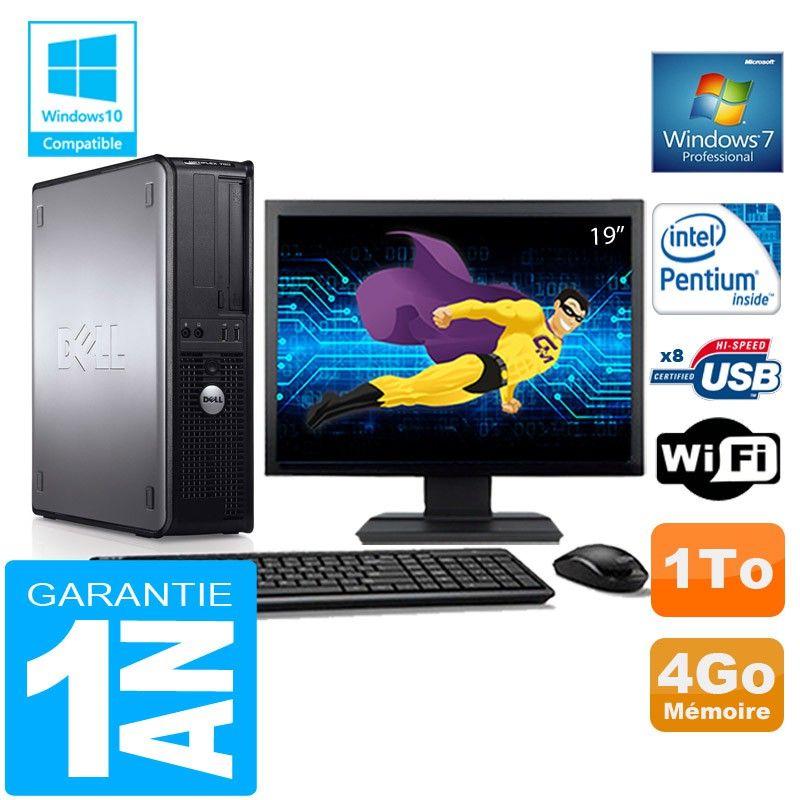 Dell 780 DT Desktop PC - Intel E5300, 4GB RAM, 1TB HDD, WiFi, Windows 7 Pro