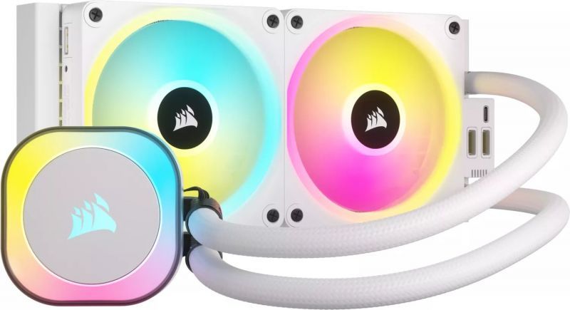 Corsair iCue Link H100i RGB All-in-One Liquid Cooler - 240mm, White
