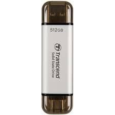 Transcend ESD310 - 512GB SSD - Portable External - USB 3.2 Gen 2x1 (USB-C Connector) - Silver