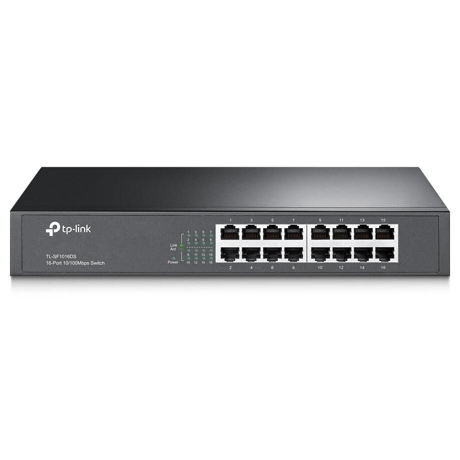 TP-Link TL-SF1016DS 16-Port Fast Ethernet Switch, Black