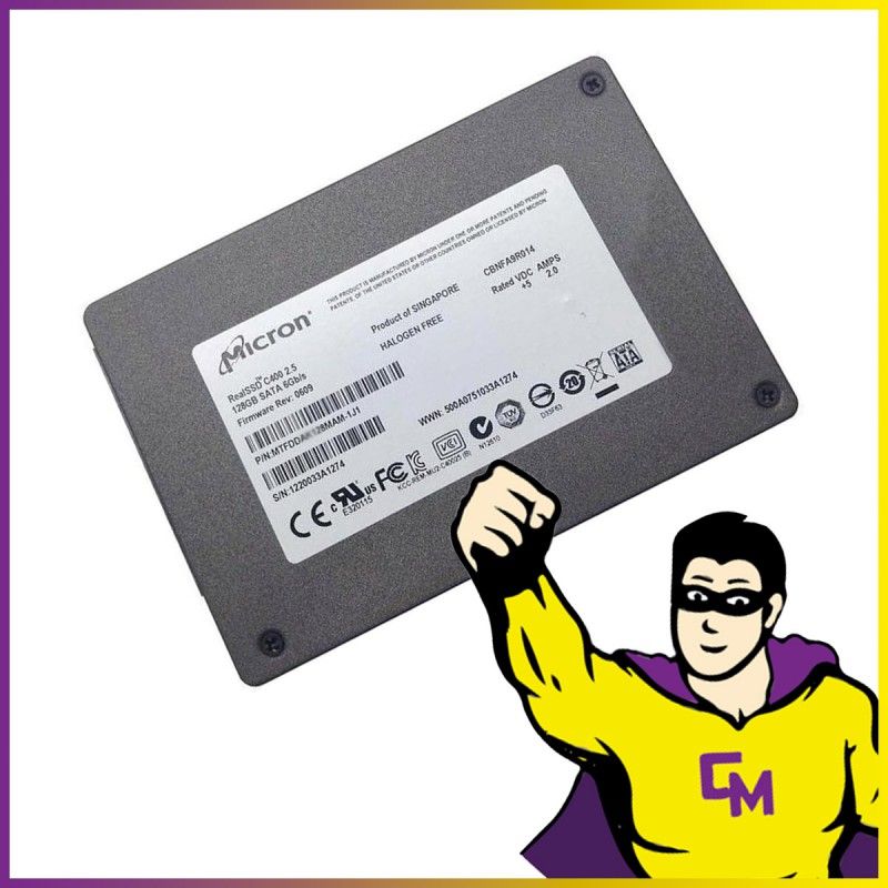 Disque SSD interne Micron Tech 128 Go 2,5'' (SATA III, 6 Gbit/s)