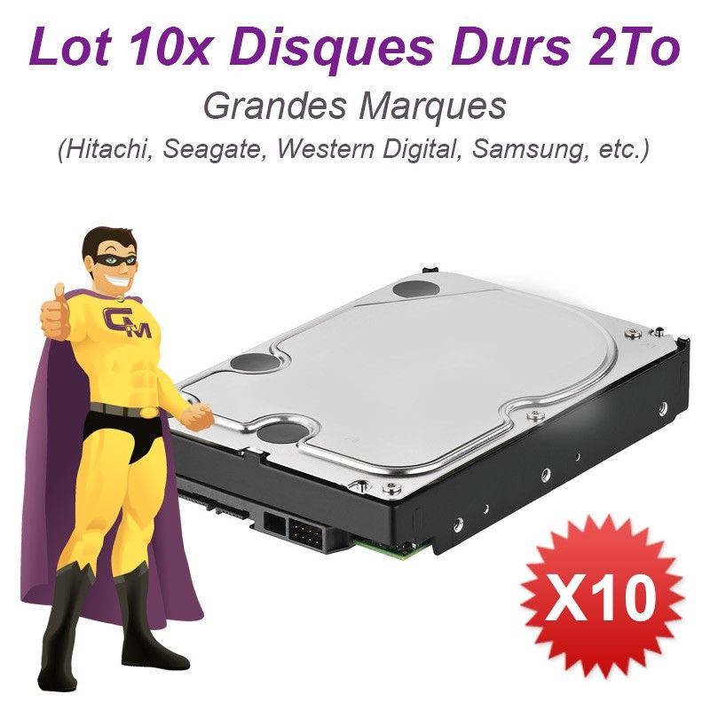 10x 2TB 3.5" SATA Hard Drives (WD, Samsung, Hitachi)