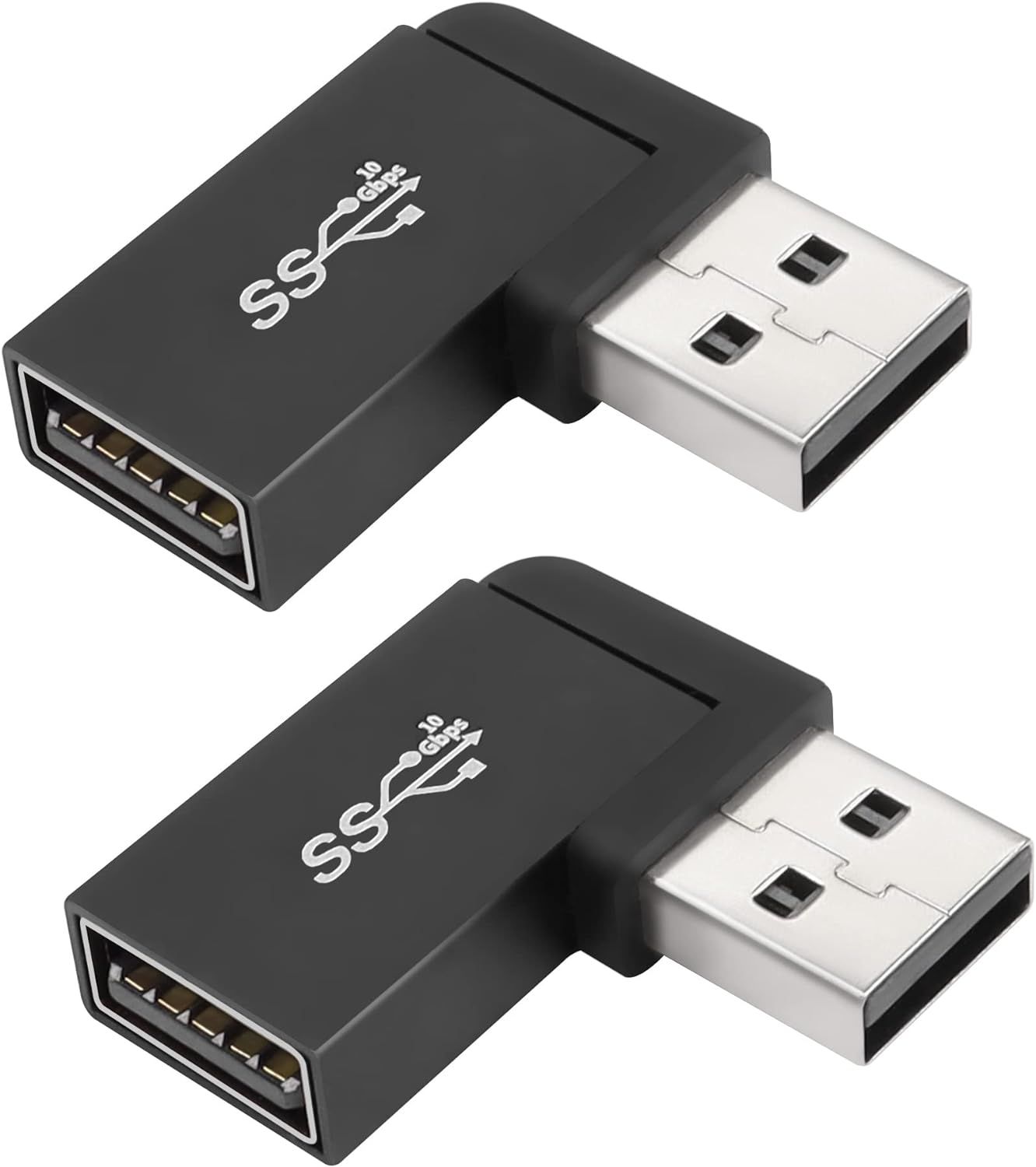 UniversalHouse 3.1 USB Angle Adapter - 90° 10Gbps Male to Female Converter
