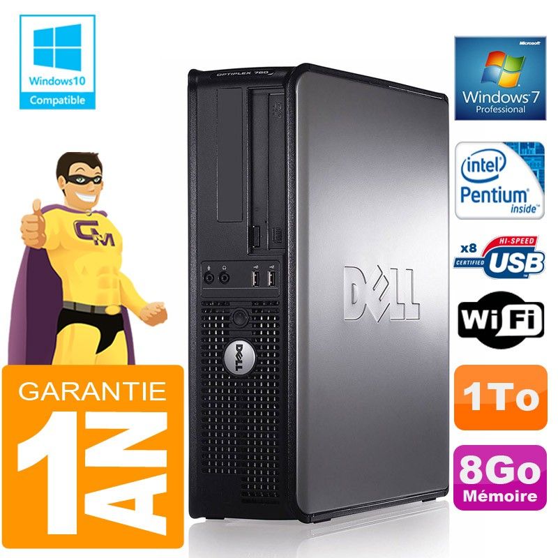 Dell 780 DT Desktop PC - Intel Core i5-3470, 8GB RAM, 1TB HDD, DVD Drive, WiFi, Windows 7 Pro