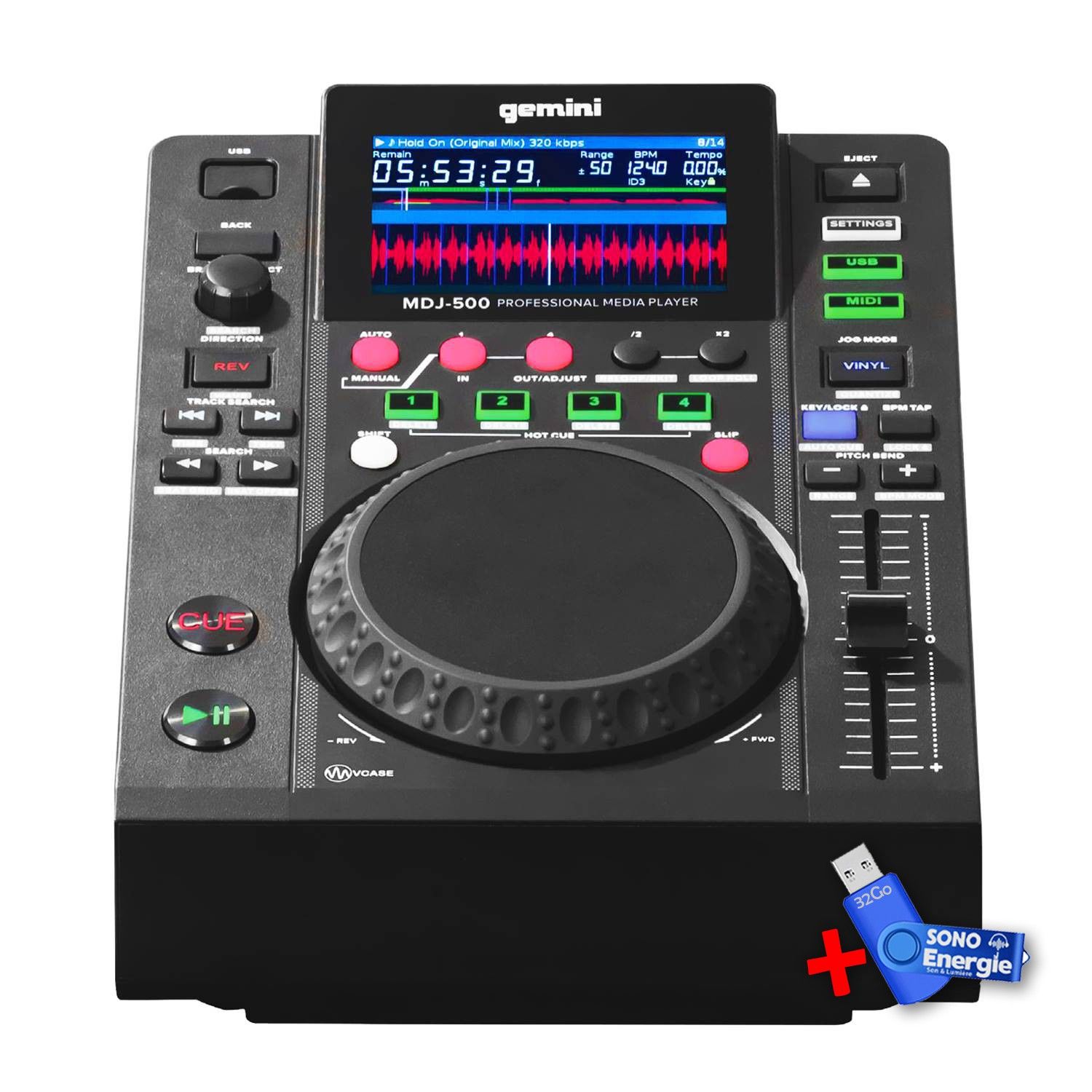 Gemini MDJ-500 USB Media Player with 32GB Key