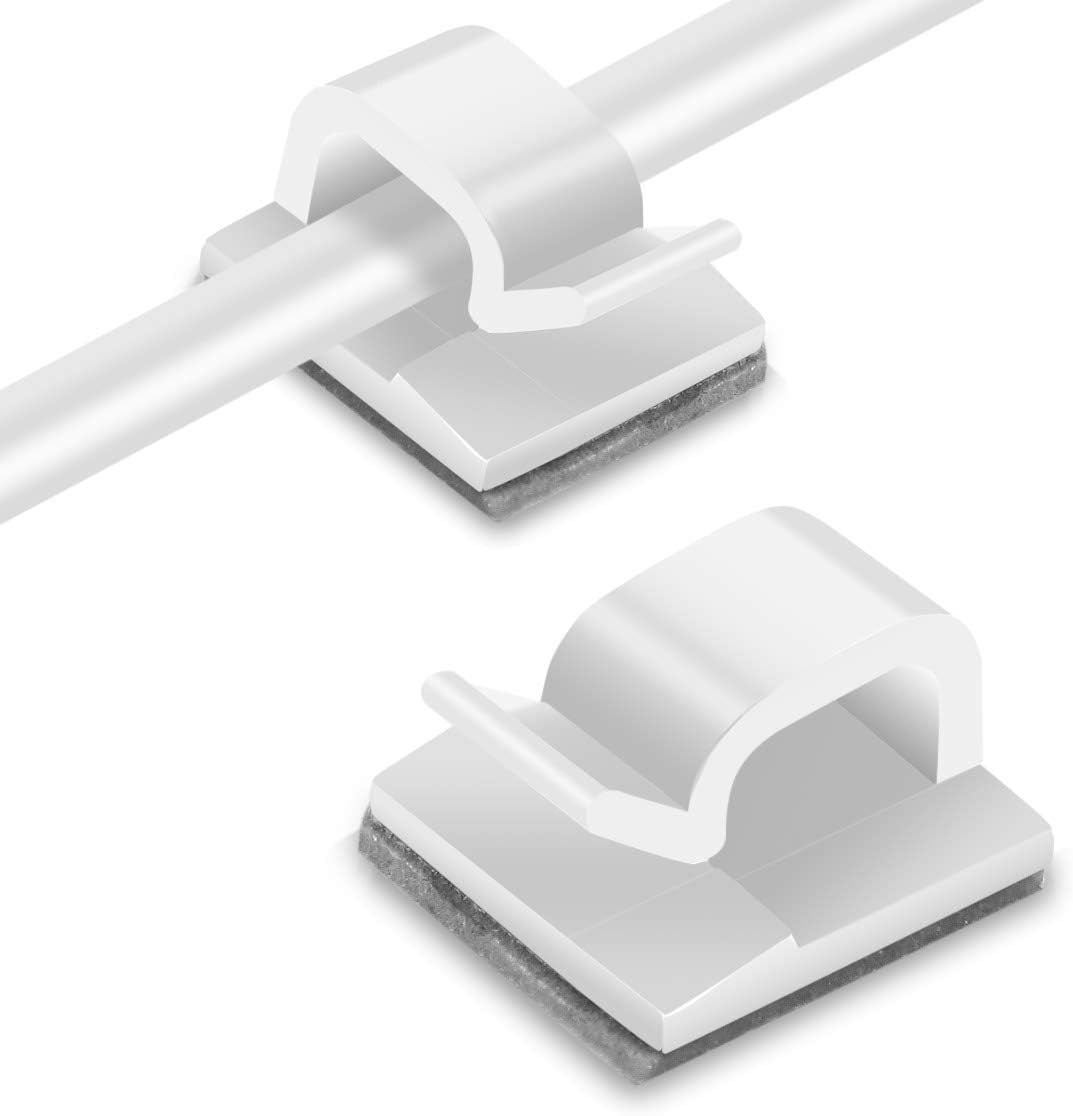 20-Piece Cable Clips, Greatmall Solid Adhesive Cable Organizer with Padding, Electric Wire Clips for Home/Office