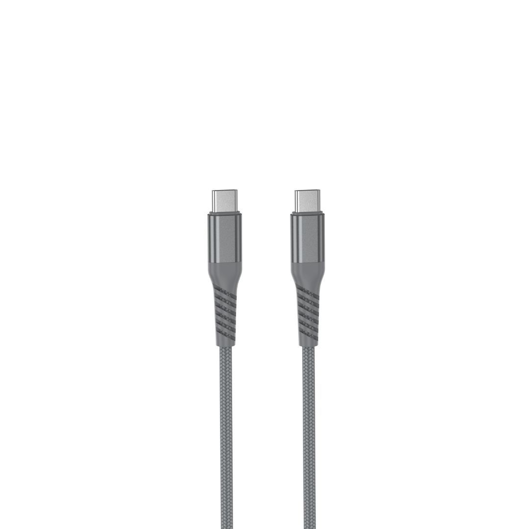 WE USB-C to USB-C Cable 1m - 60W (3A/20V) USB 2.0 with Nylon + Kevlar 400D Braided Cord - Anthracite
