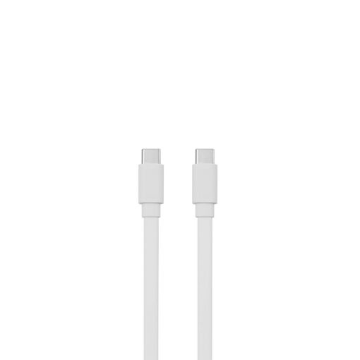 Câble USB-C mâle/mâle plat WE 1 m - 60 W (3 A/20 V) - USB 2.0 - Blanc - Ne s'emmêle pas