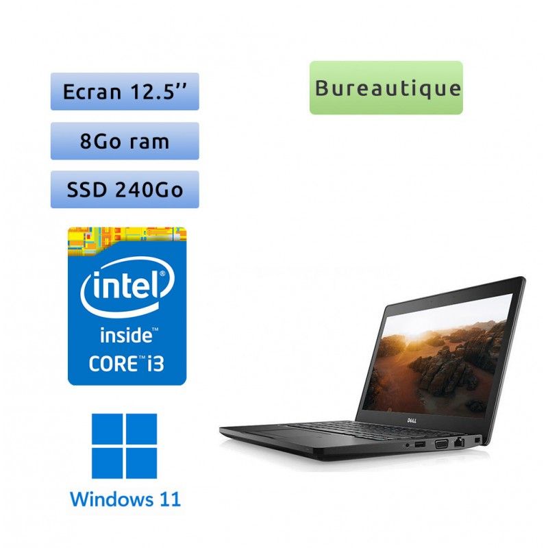 Dell Latitude 5280 - Windows 11 - i3 8GB 240GB SSD - 12.5inch Laptop PC