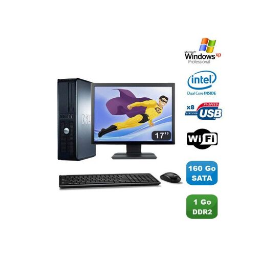 Dell Optiplex 760 DT PC - Intel E5200, 2.5GHz, 1GB DDR2, 160GB HDD, WiFi, XP Pro + 17-inch Screen