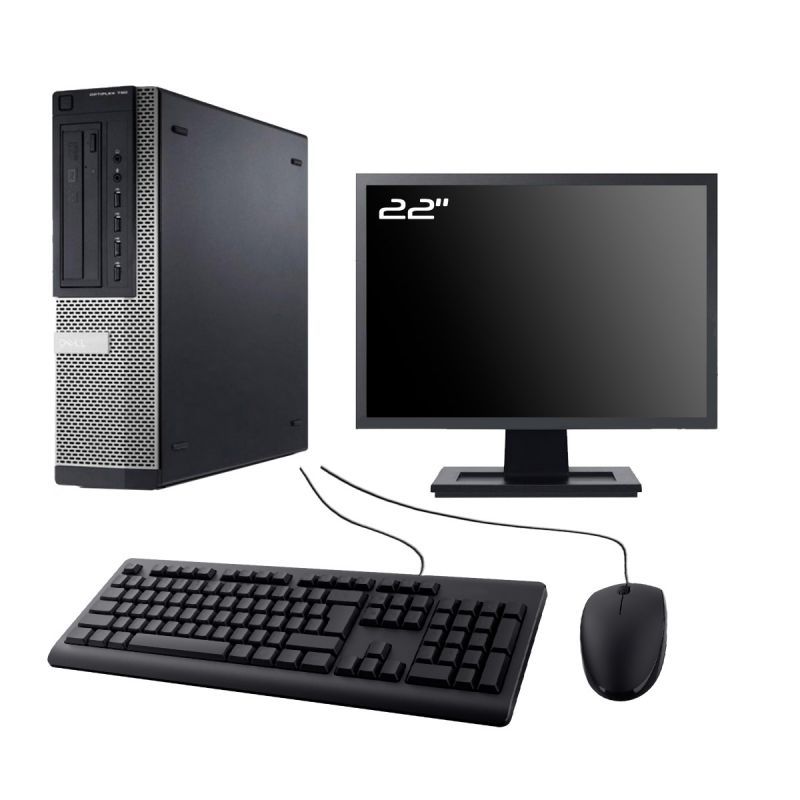 Dell Optiplex 790 DT Desktop - 22" Screen, Intel i5-2400, 16GB RAM, 960GB SSD, Windows 10, WiFi
