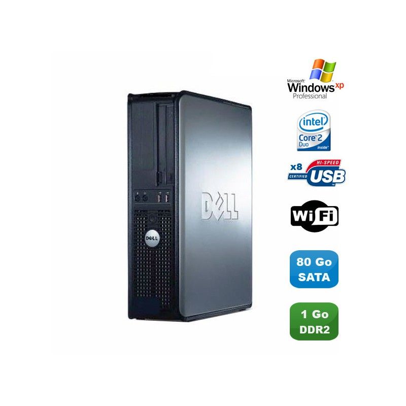 Dell Optiplex 760 DT Desktop PC - Intel Core 2 Duo E8400, 3GHz, 1GB DDR2 RAM, 80GB Hard Drive, WiFi, XP Pro
