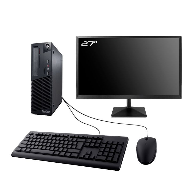Lenovo M73 SFF Desktop Computer, 27" Screen, Intel i5-4430, 16GB RAM, 960GB SSD, Windows 10