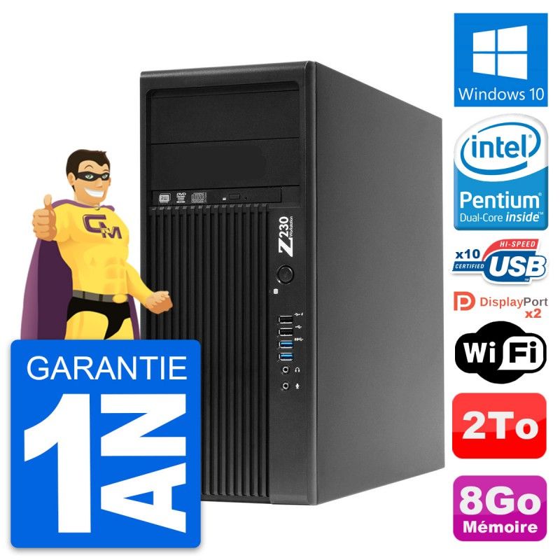 HP WorkStation Z230 PC - Intel G3220, 8GB RAM, 2TB HDD, Windows 10, WiFi