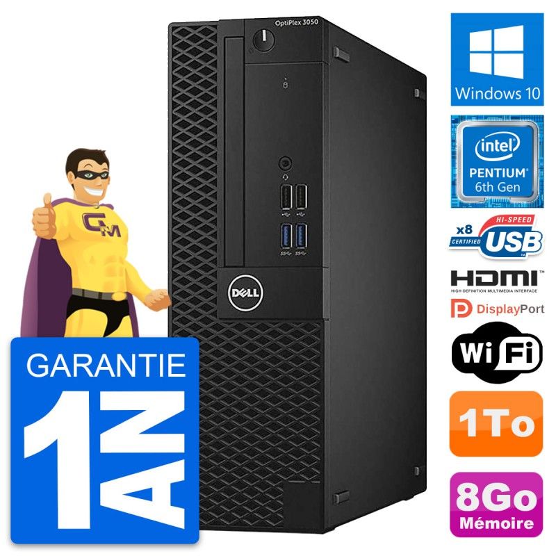 Dell OptiPlex 3050 SFF PC - Intel G4400, 8GB RAM, 1TB HDD, HDMI, WiFi