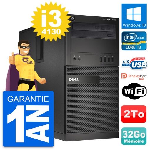 Dell OptiPlex XE2 MT - Intel Core i3-4130, 3.4GHz, 32GB RAM, 2TB HDD, Windows 10, WiFi