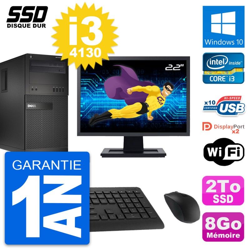 Dell OptiPlex XE2 22-inch All-in-One PC - Intel Core i3, 8GB RAM, 2TB SSD, Windows 10, WiFi